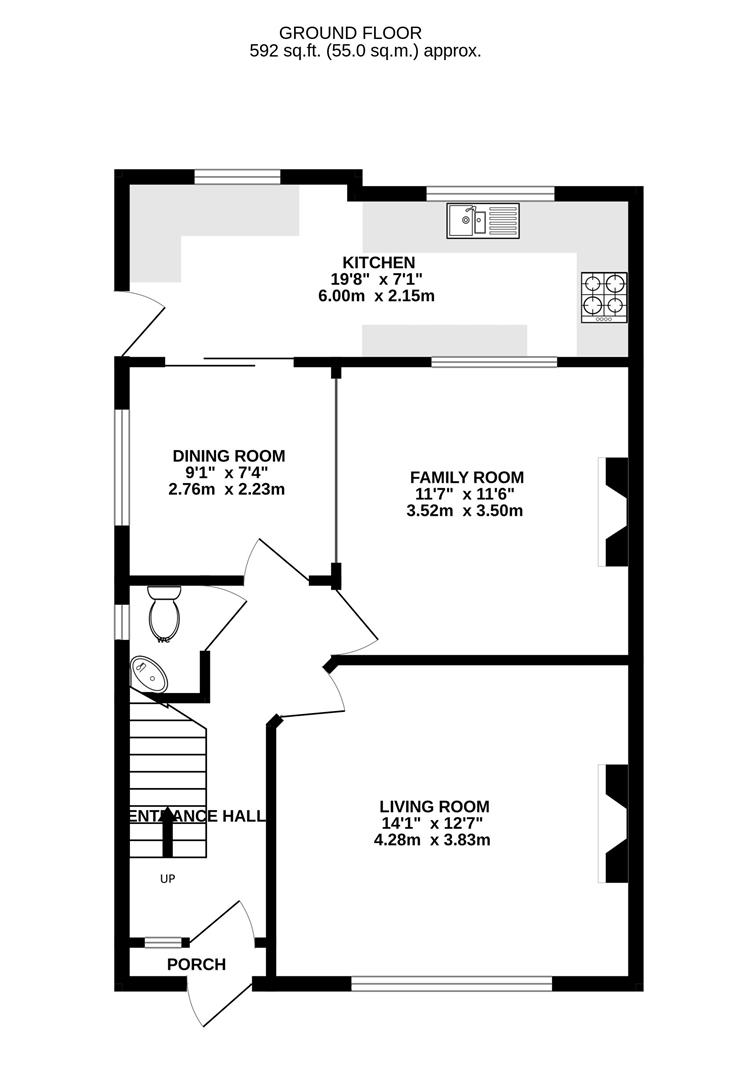 Floorplan for Sandycroft Road, Churchdown, Gloucester