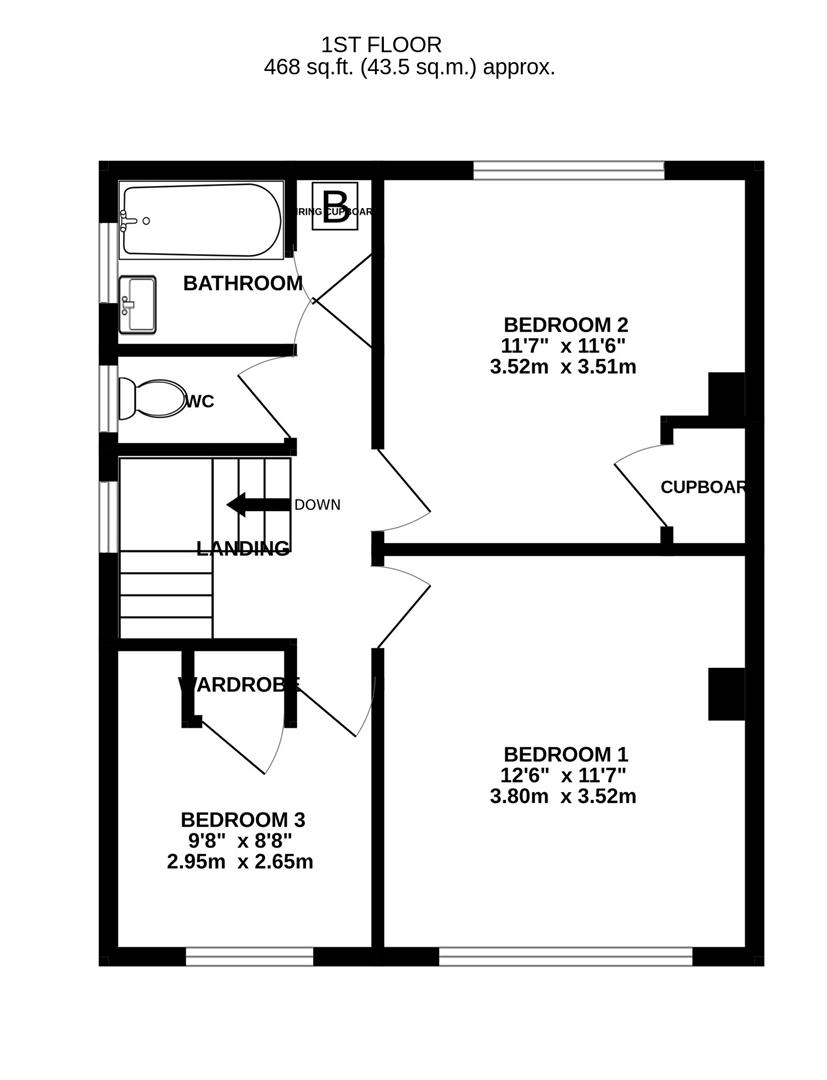 Floorplan for Sandycroft Road, Churchdown, Gloucester