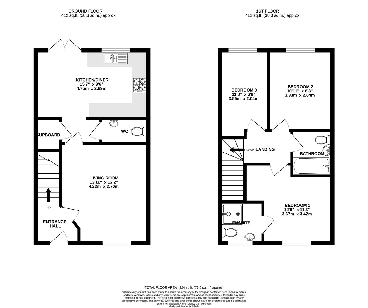 Floorplan for Martyn Close, Brockworth, Gloucester