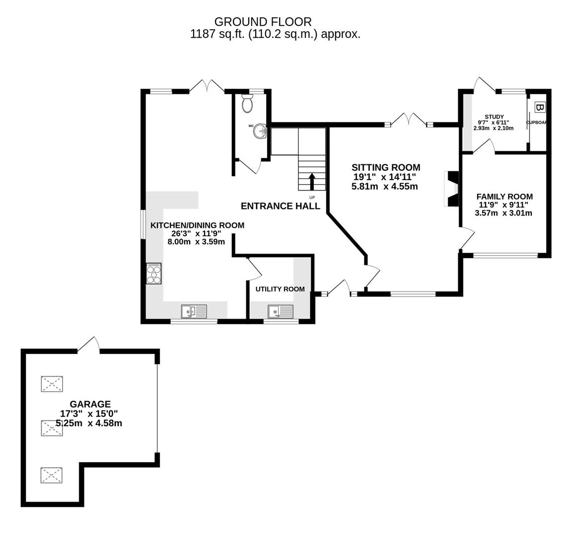 Floorplan for Watts Close, Hucclecote