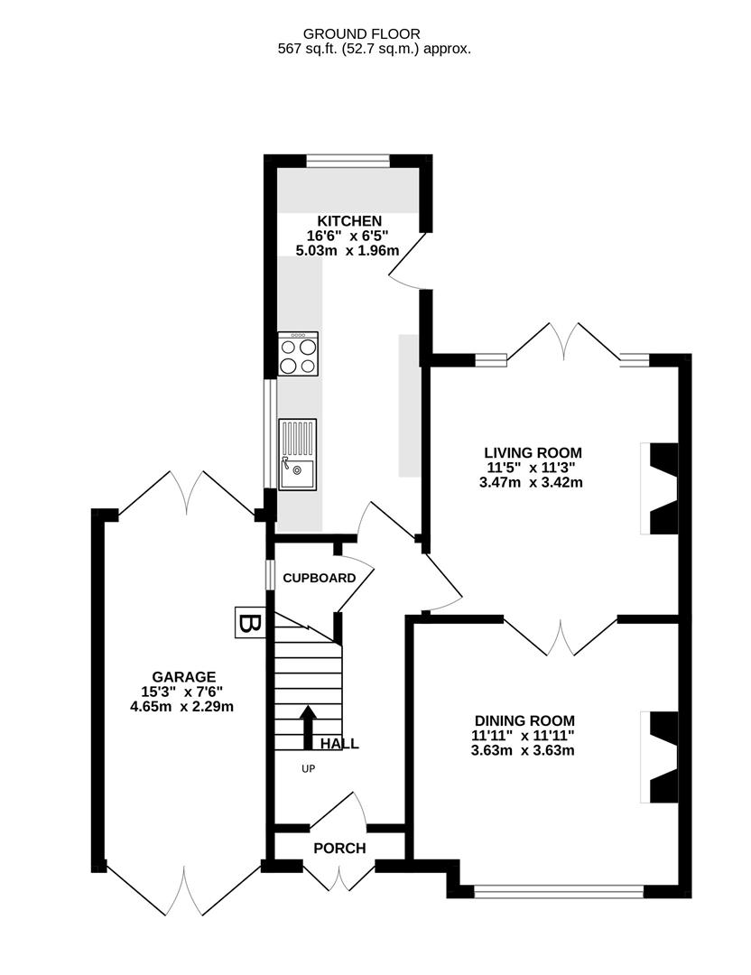 Floorplan for Dinglewell, Hucclecote, Gloucester