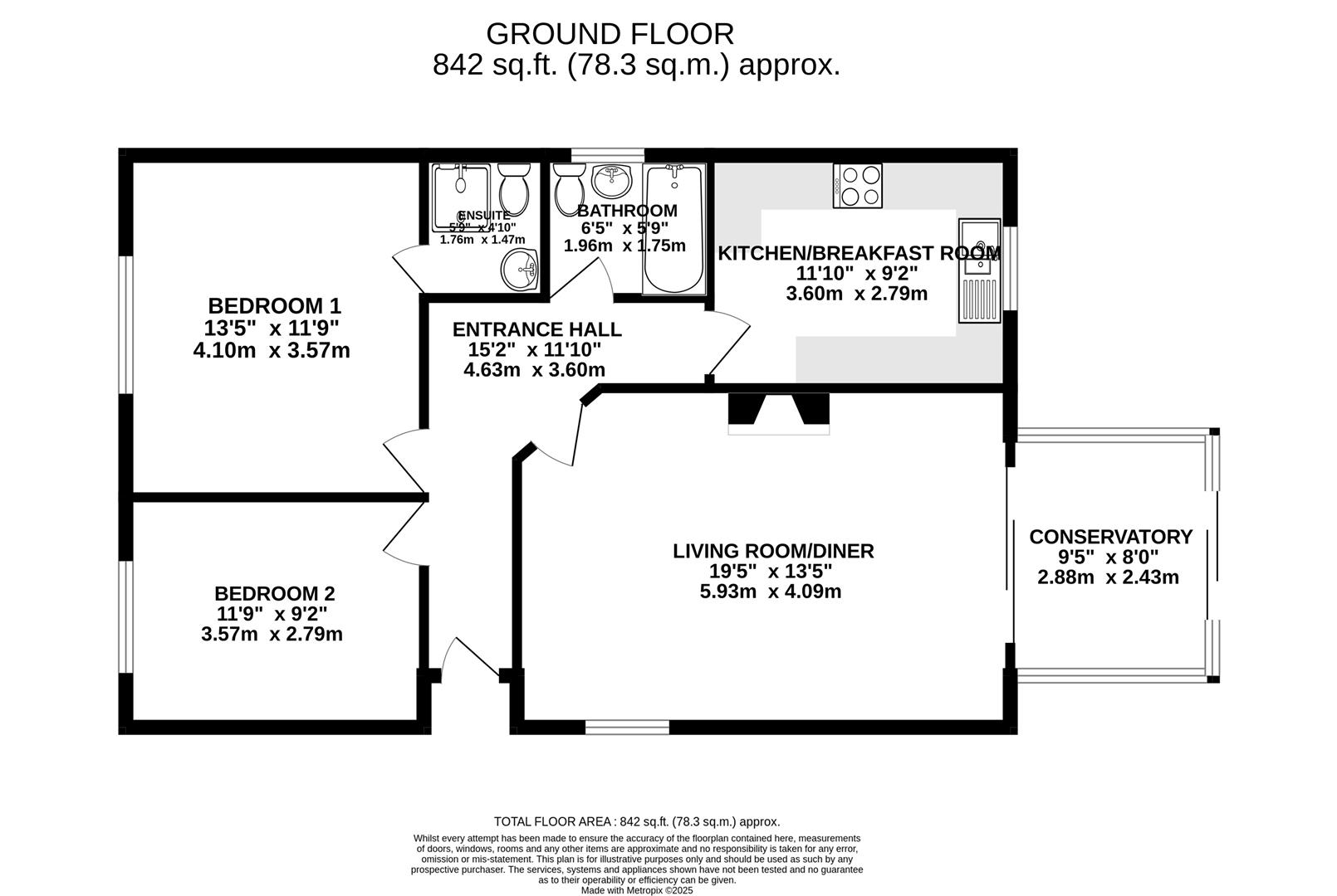 Floorplan for The Quarry, Dursley