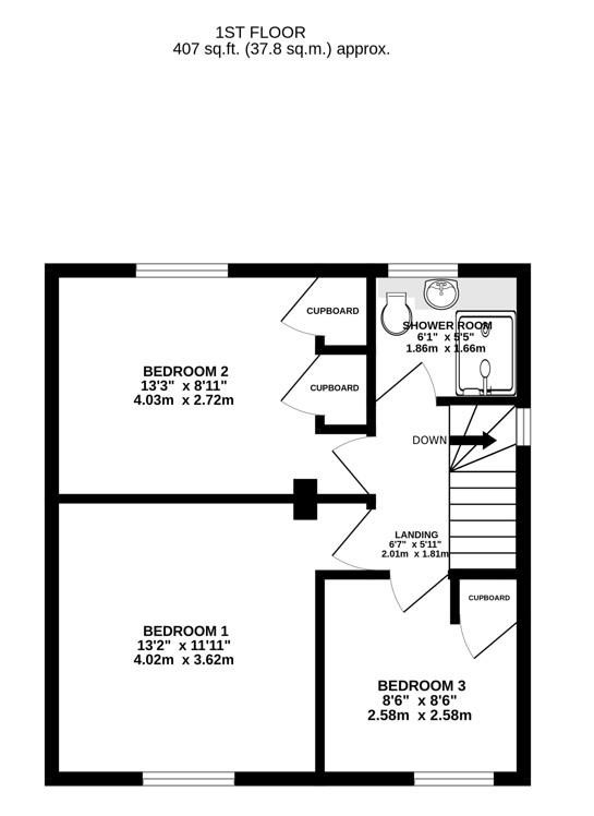 Floorplan for Guildings Way, Kings Stanley, Stonehouse
