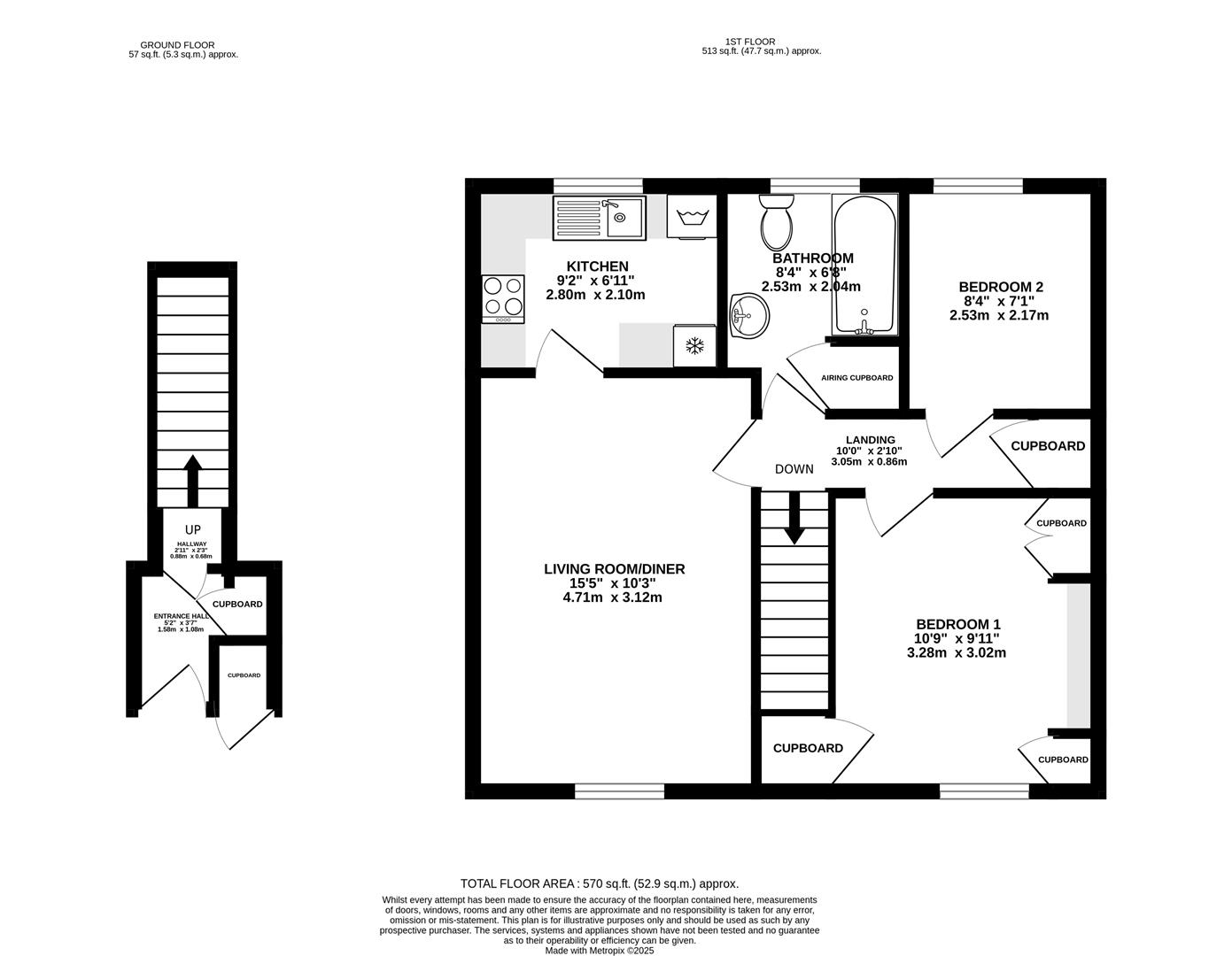 Floorplan for Westward Road, Ebley, Stroud