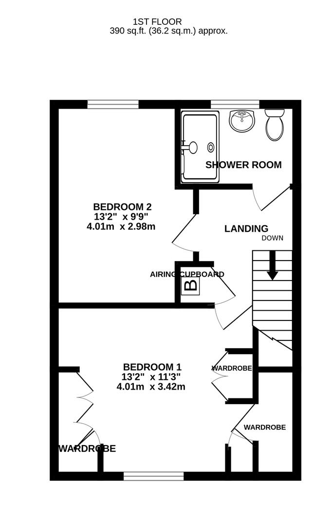 Floorplan for Leadon Close, Brockworth, Gloucester