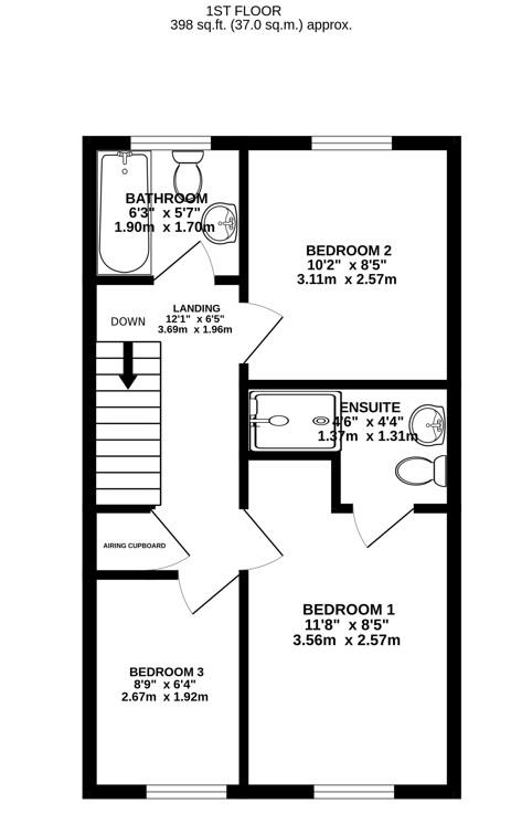 Floorplan for James Sleeman Close, Great Oldbury, Stonehouse