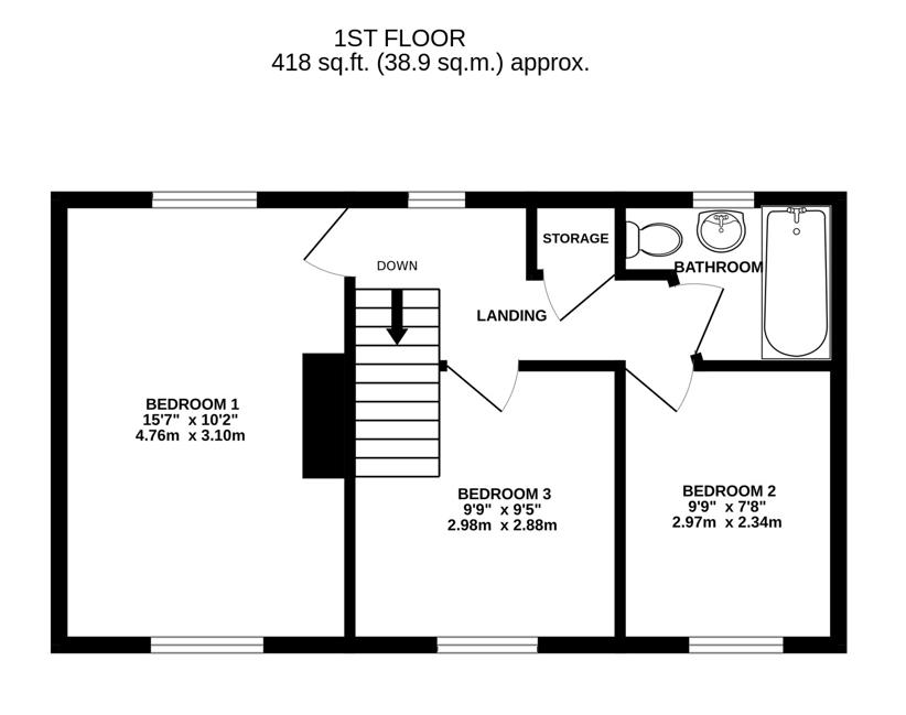 Floorplan for Seven Waters, Leonard Stanley, Stonehouse
