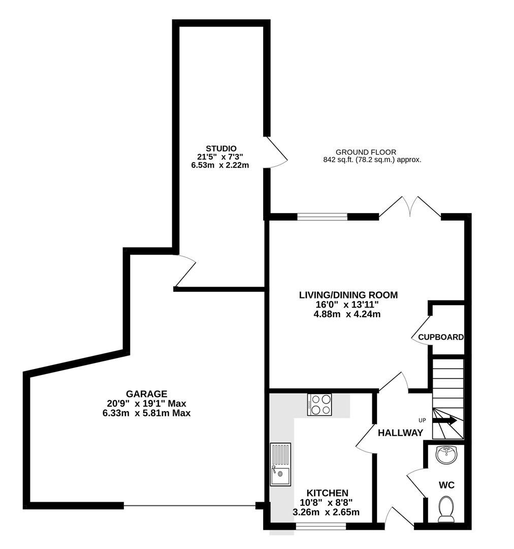 Floorplan for Bulford Close, Hucclecote, Gloucester