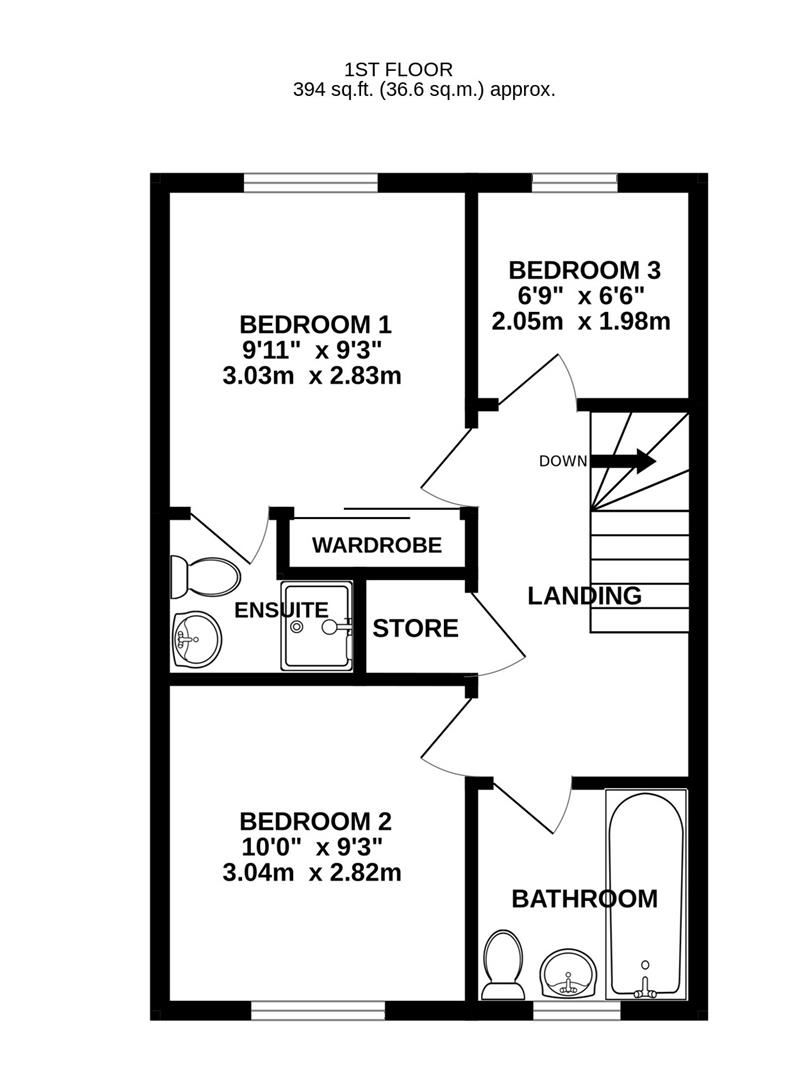 Floorplan for Bulford Close, Hucclecote, Gloucester