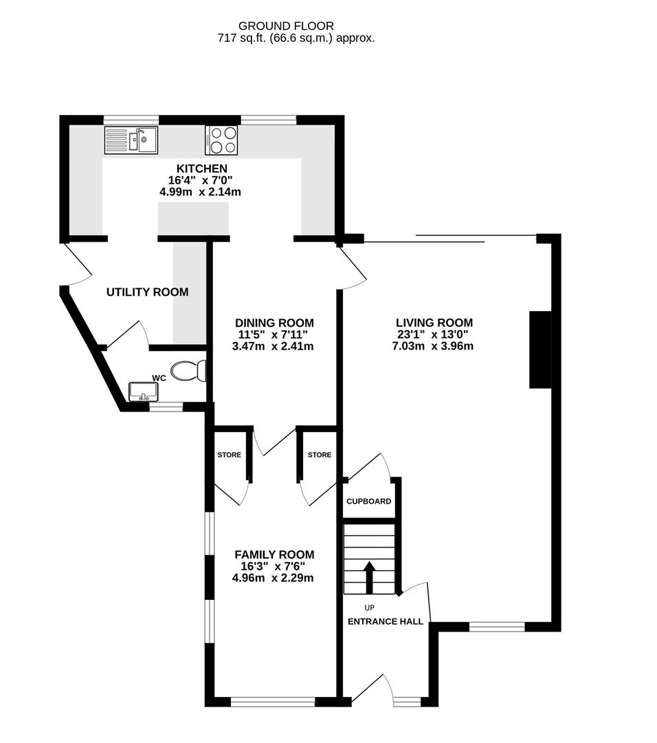Floorplan for Fieldcote Drive, Hucclecote, Gloucester