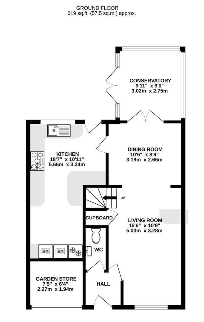 Floorplan for Stocken Close, Hucclecote, Gloucester