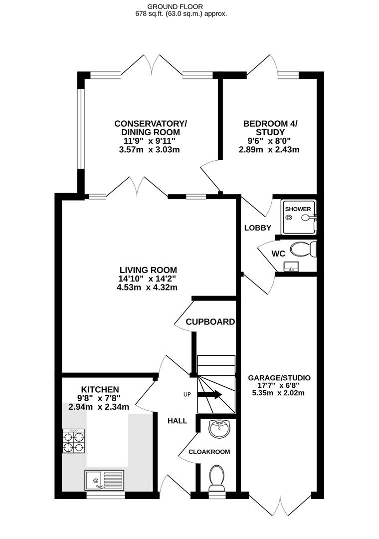 Floorplan for Stocken Close, Hucclecote