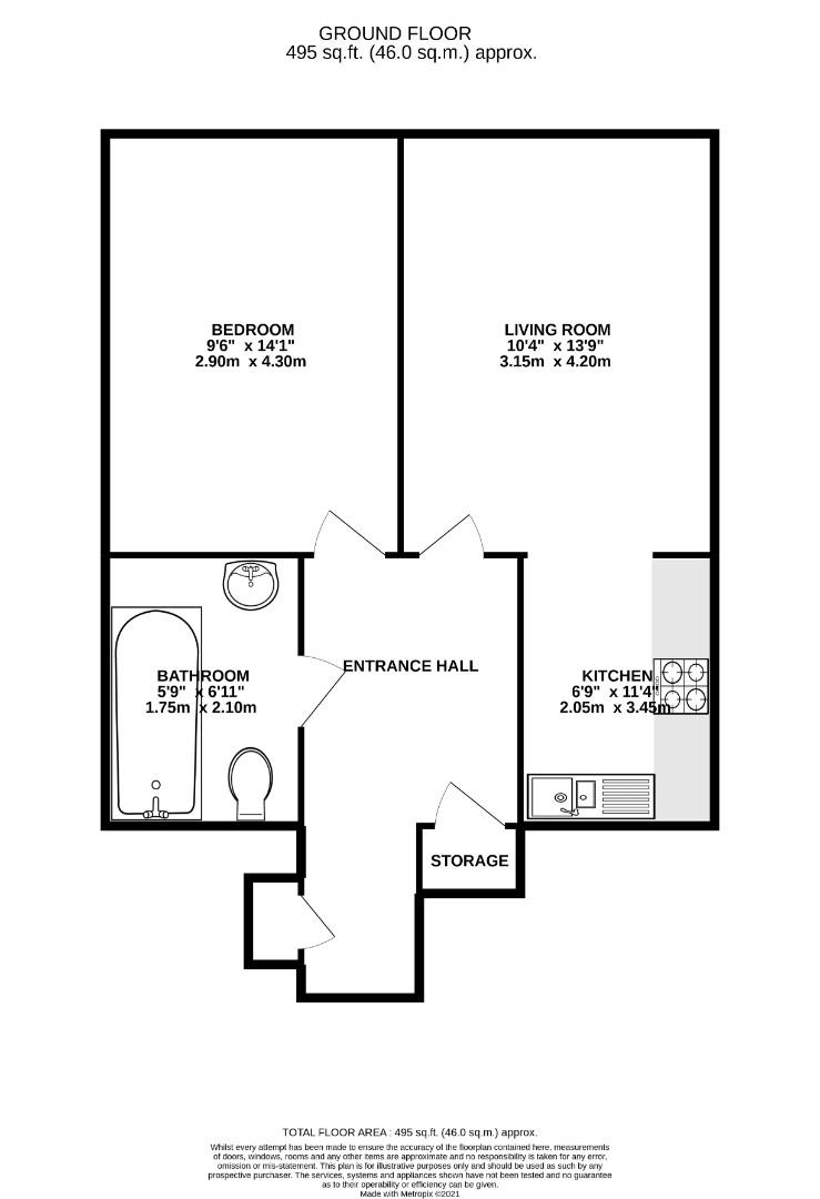 Floorplan for Barge Arm, Gloucester Docks