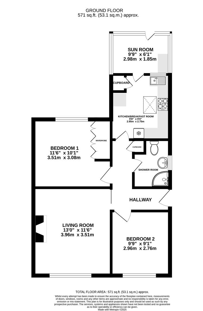 Floorplan for Ryelands Road, Stonehouse