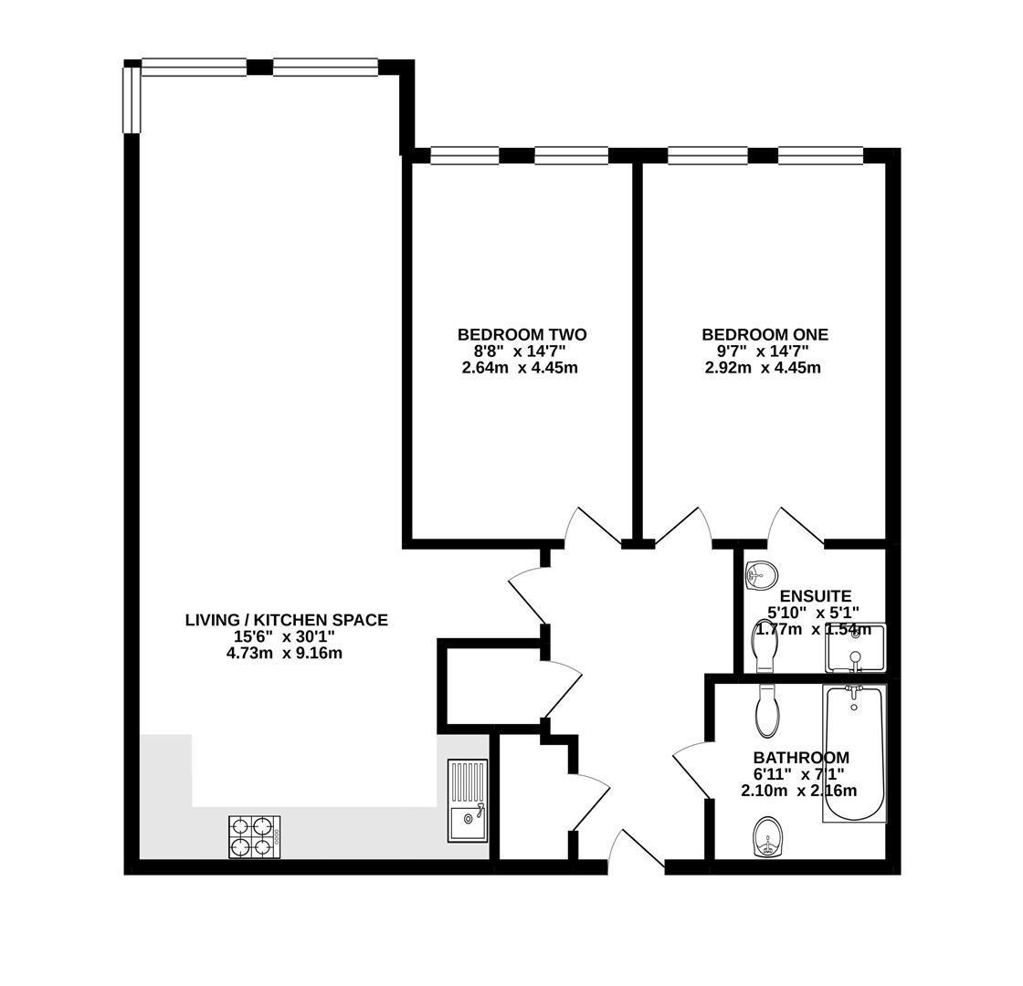 Floorplan for Barge Arm, Gloucester Docks