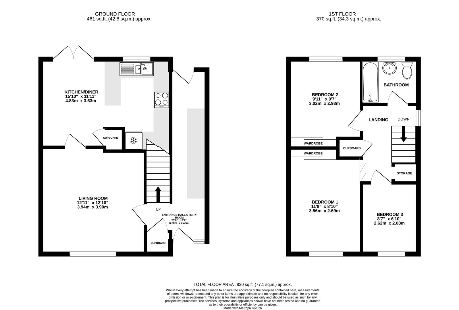 Floorplan for The Beagles, Cashes Green, Stroud