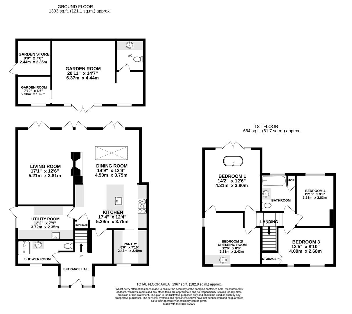 Floorplan for Brookfield Road, Hucclecote, Gloucester