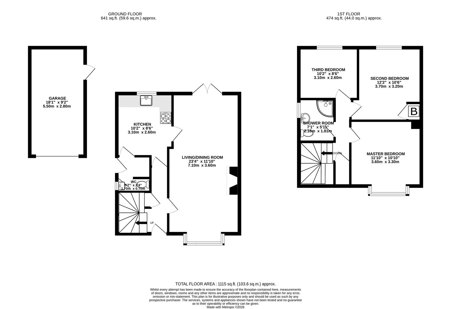 Floorplan for Foxwell Drive, Hucclecote, Gloucester