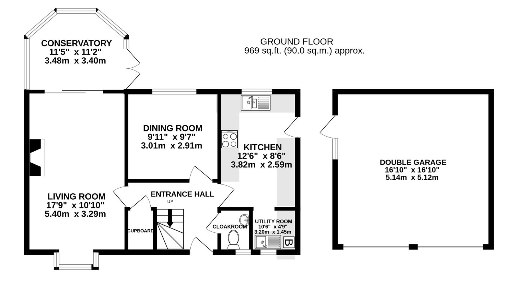 Floorplan for Appleton Way, Hucclecote
