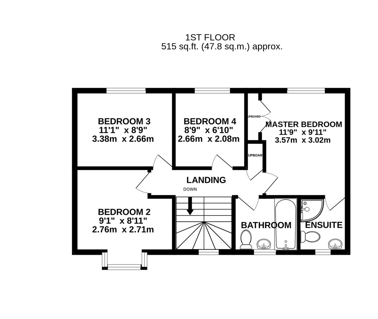Floorplan for Appleton Way, Hucclecote