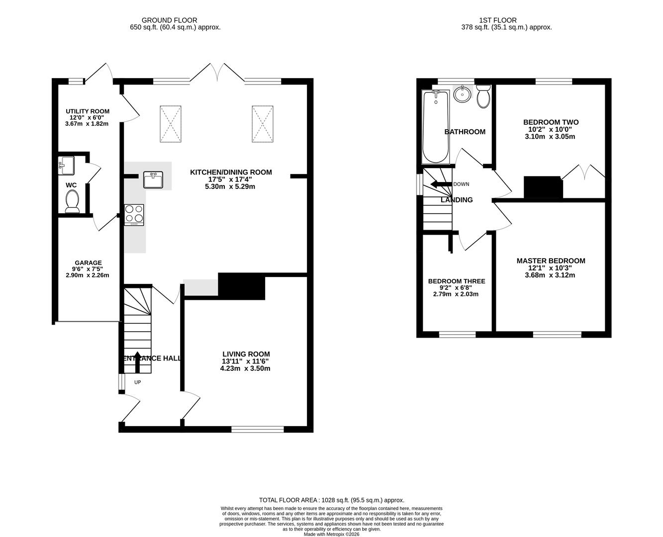 Floorplan for Insley Gardens, Hucclecote, Gloucester