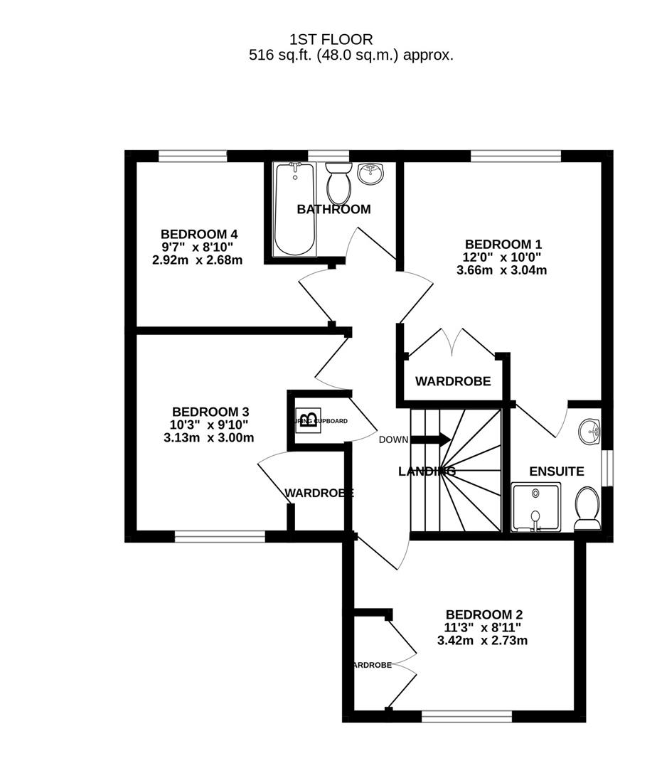 Floorplan for Hathorn Road, Hucclecote, Gloucester