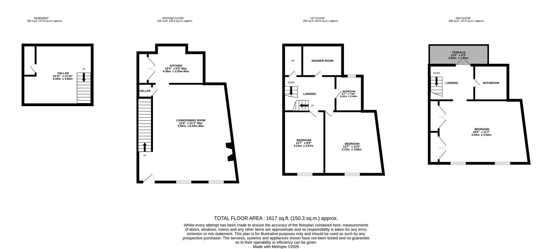 Floorplan for Wye Street, Ross on wye