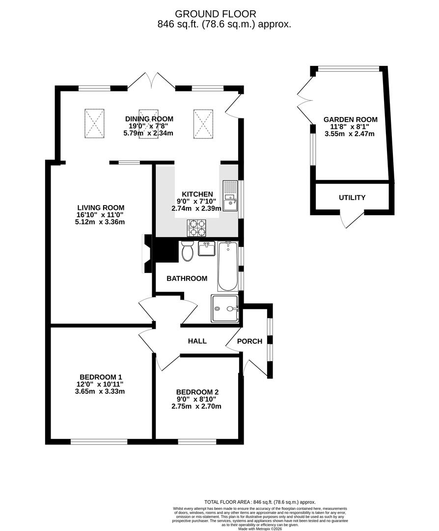 Floorplan for Laynes Road, Hucclecote, Gloucester