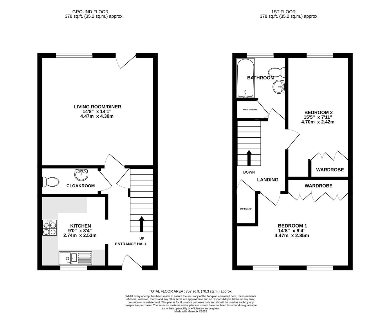 Floorplan for Arthur Keene Close, Great Oldbury, Stonehouse