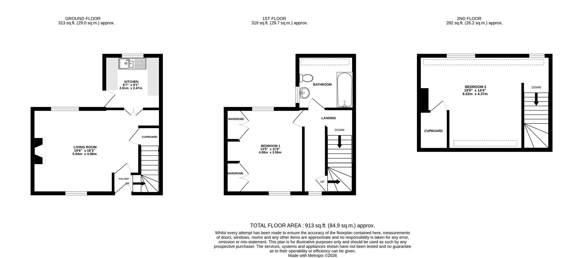 Floorplan for Mill Row Cottages, Ryeford Road South