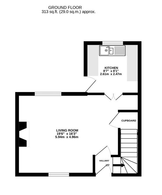 Floorplan for Mill Row Cottages, Ryeford Road South