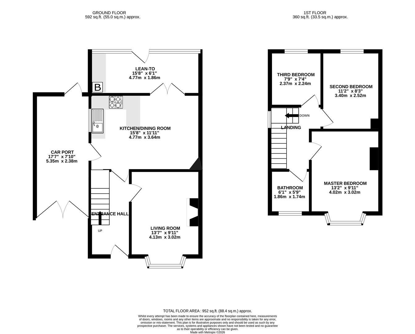 Floorplan for Boverton Drive, Brockworth, Gloucester