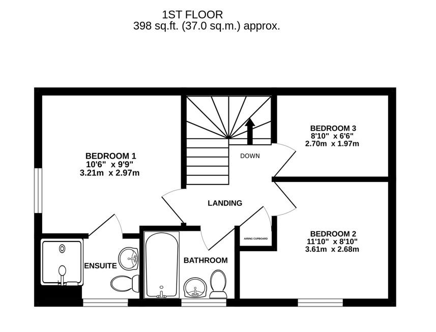 Floorplan for Maurice Shill Close, Great Oldbury, Stonehouse