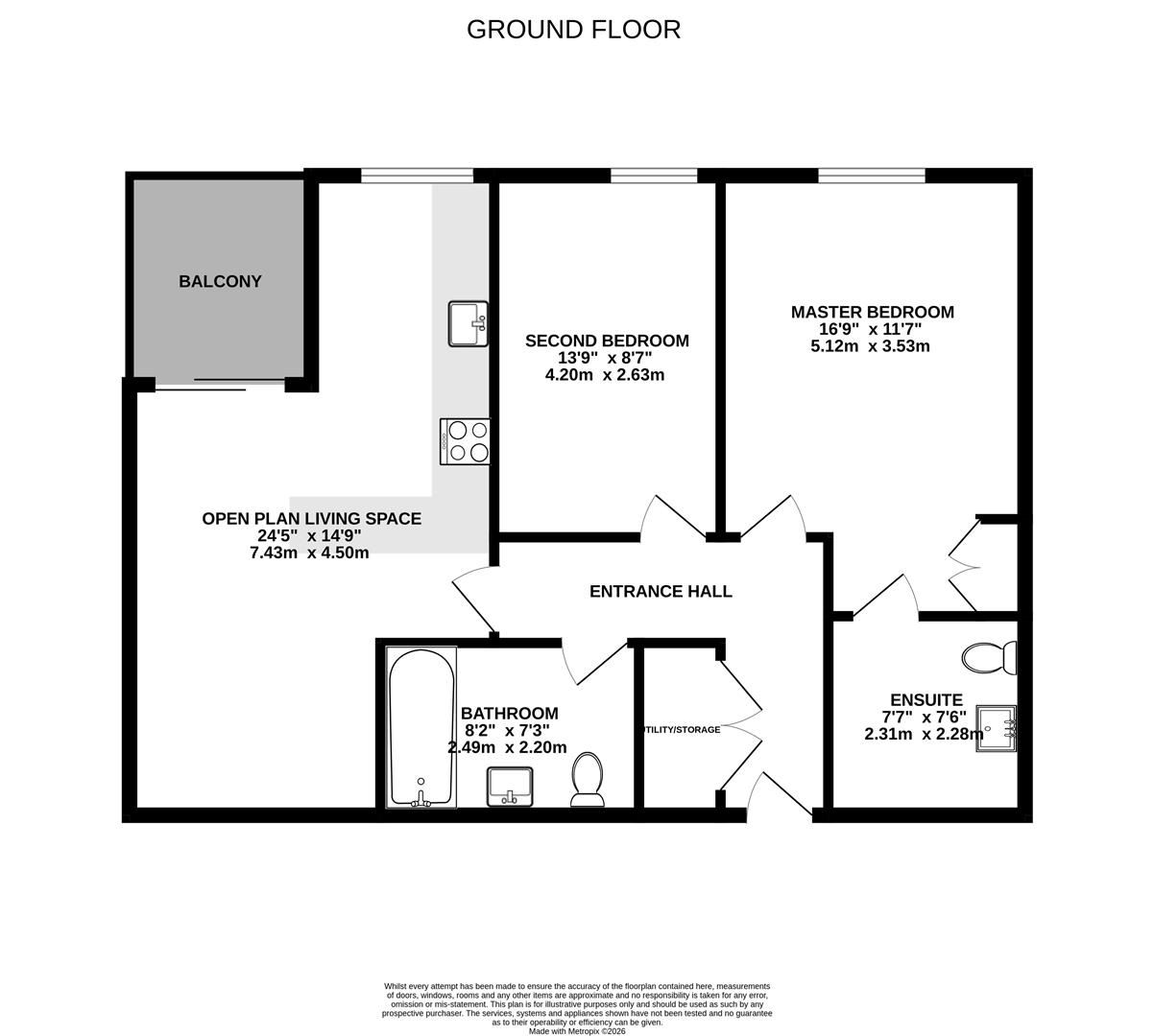 Floorplan for Whitefriars Apartments, Market Parade, Gloucester
