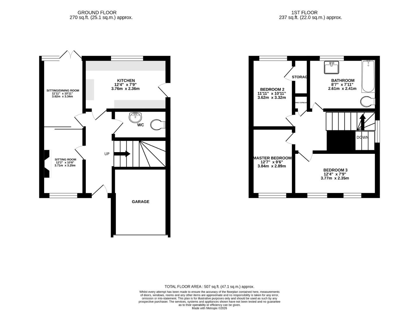 Floorplan for Ashwood Way, Hucclecote, Gloucester