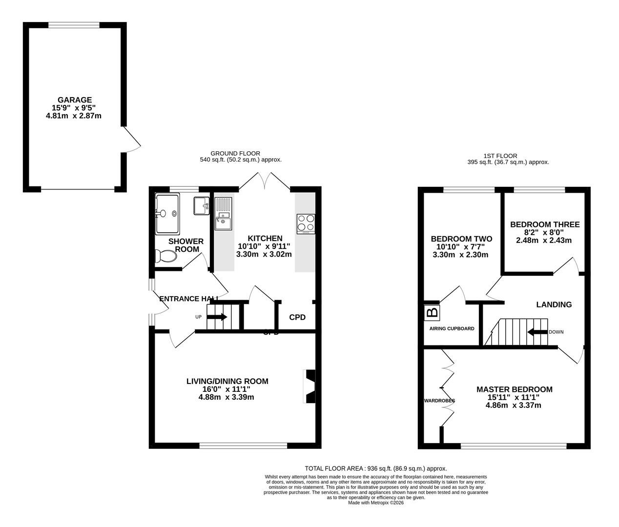Floorplan for Mayfield Drive, Hucclecote, Gloucester