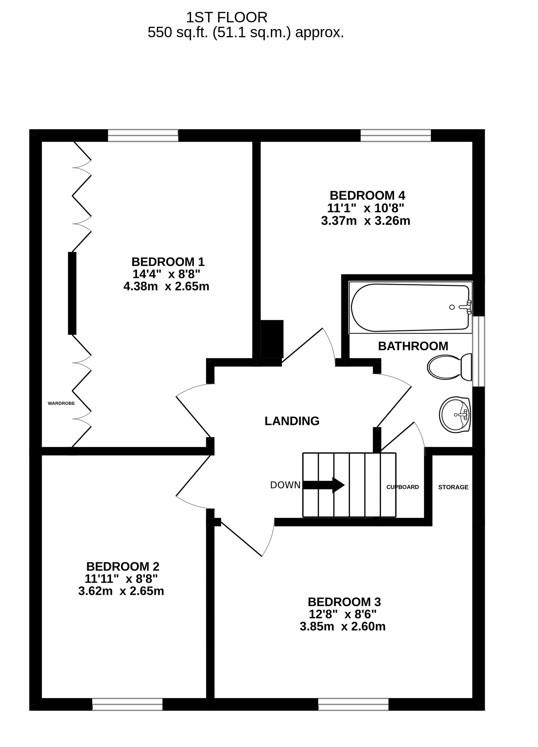 Floorplan for Etheldene Road, Cashes Green, Stroud