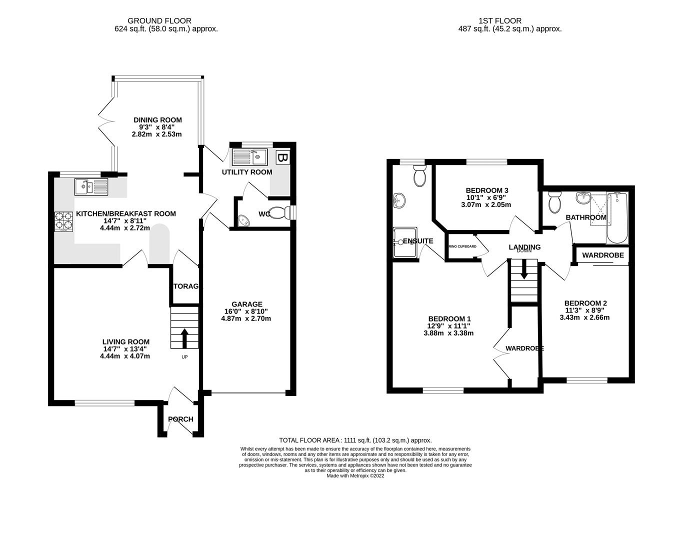 Floorplan for Berkeley Close, Hucclecote, Gloucester