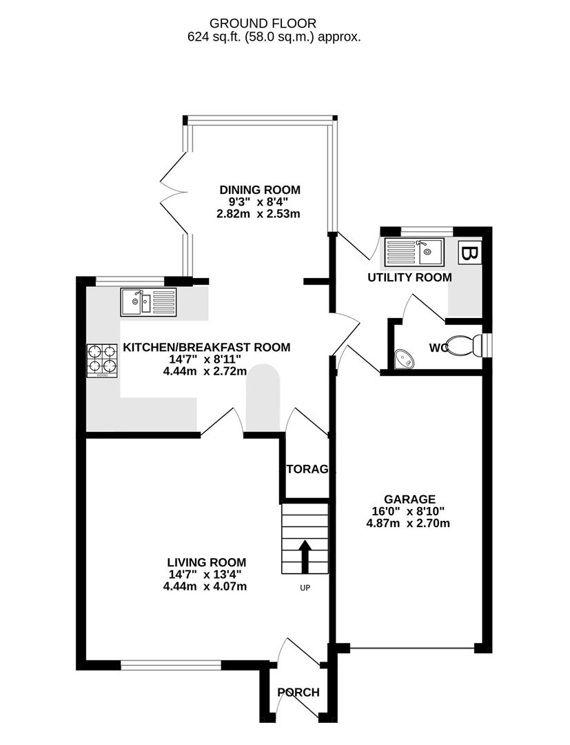 Floorplan for Berkeley Close, Hucclecote, Gloucester