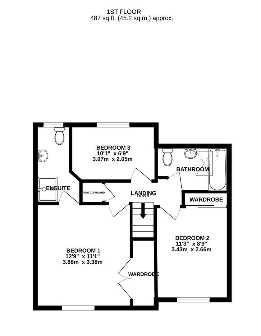 Floorplan for Berkeley Close, Hucclecote, Gloucester