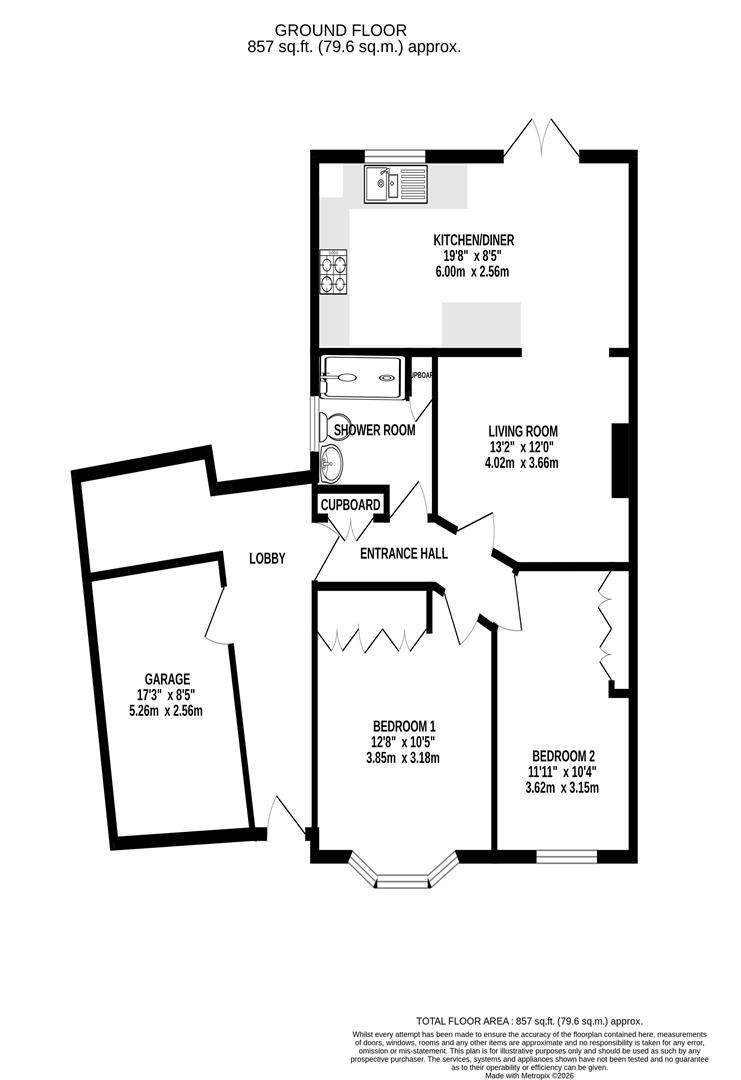 Floorplan for Parkwood Crescent, Hucclecote, Gloucester