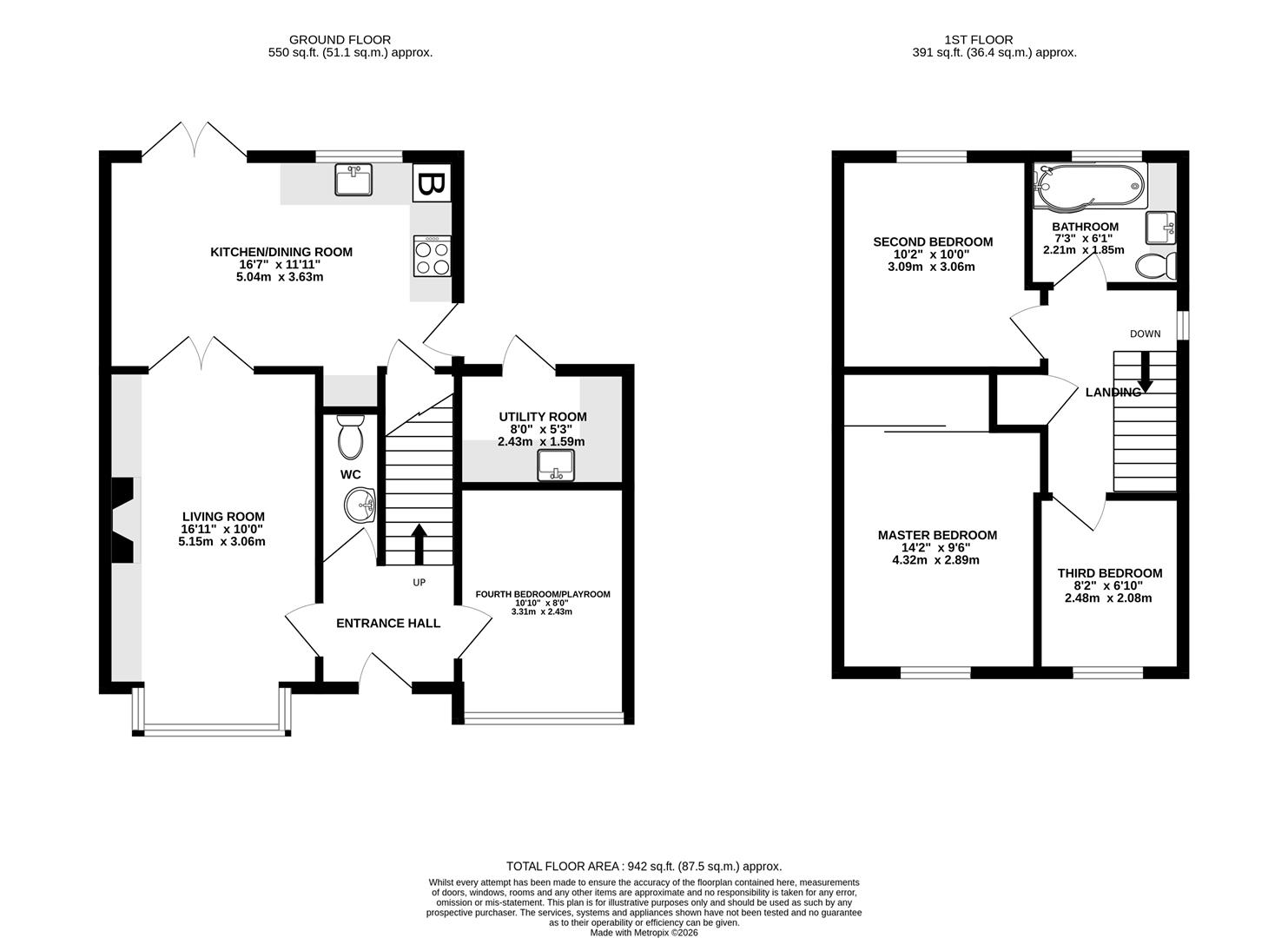 Floorplan for Brandon Close, Churchdown, Gloucester
