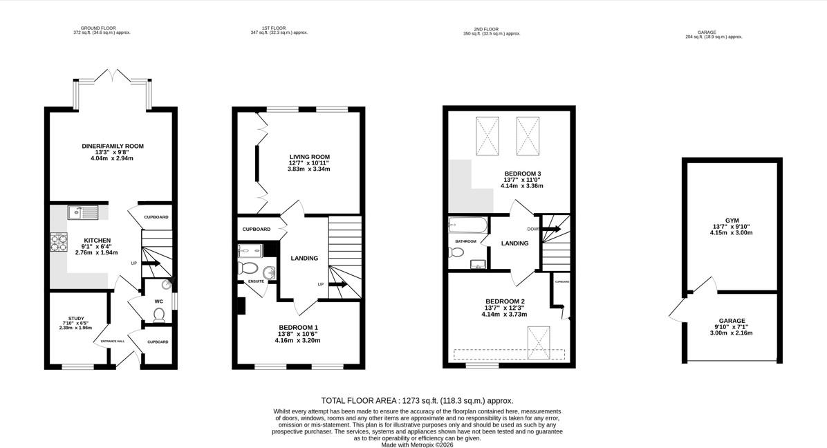 Floorplan for Charles Almond Close, Great Oldbury, Stonehouse