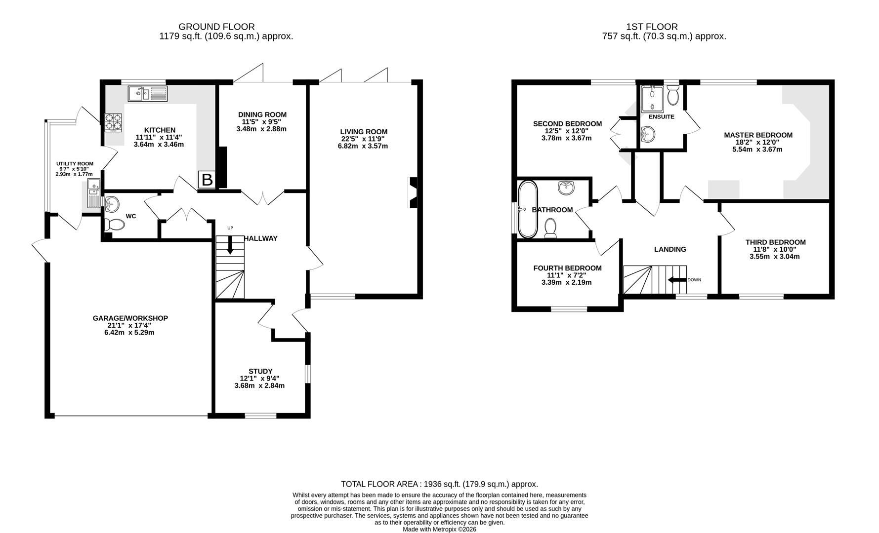 Floorplan for Grovelands, Barnwood, Gloucester