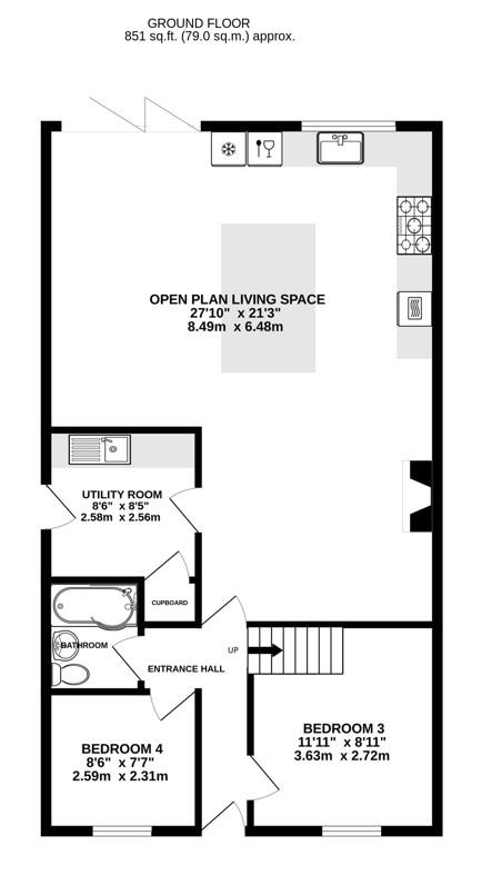 Floorplan for Ryelands Road, Stonehouse