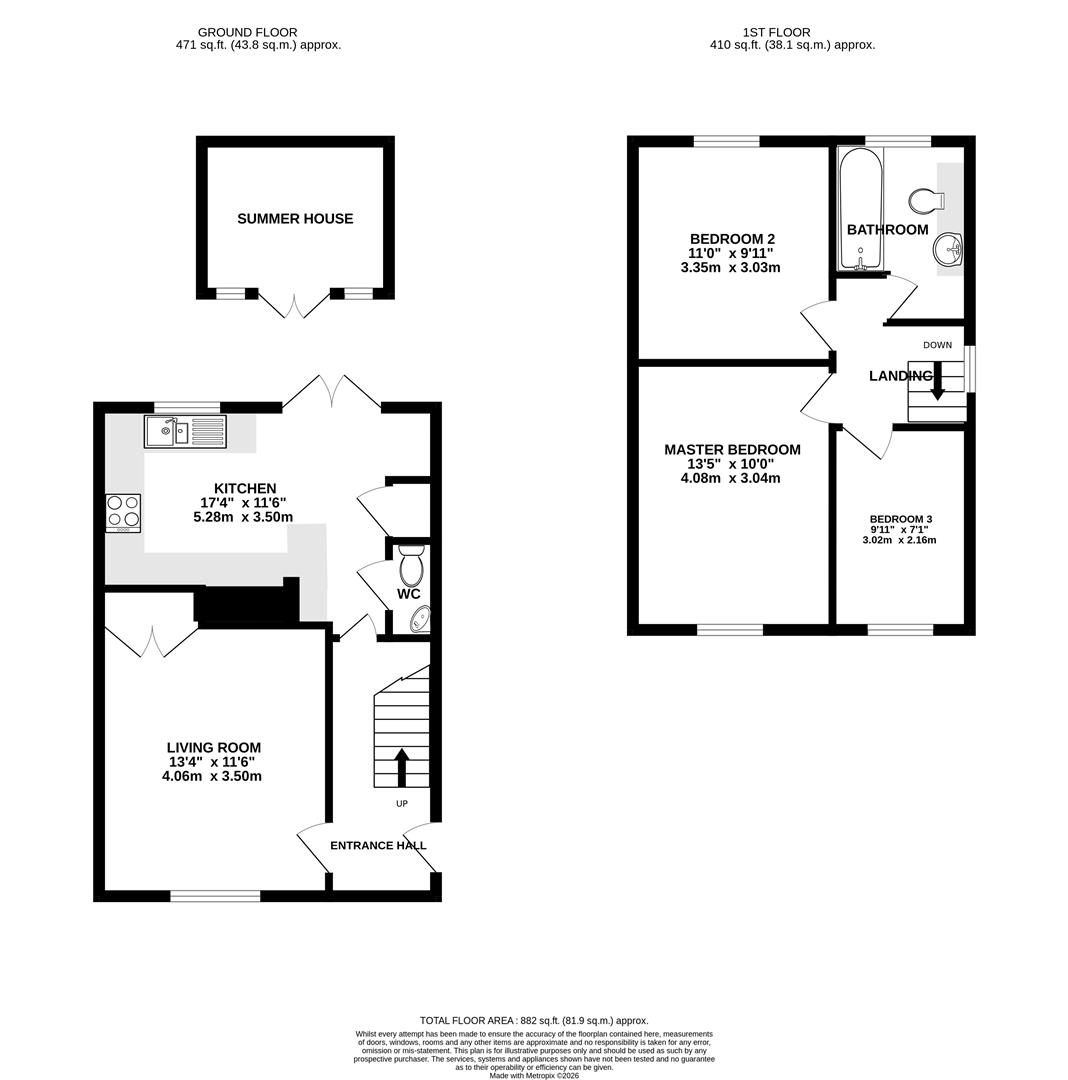 Floorplan for Insley Gardens, Hucclecote, Gloucester