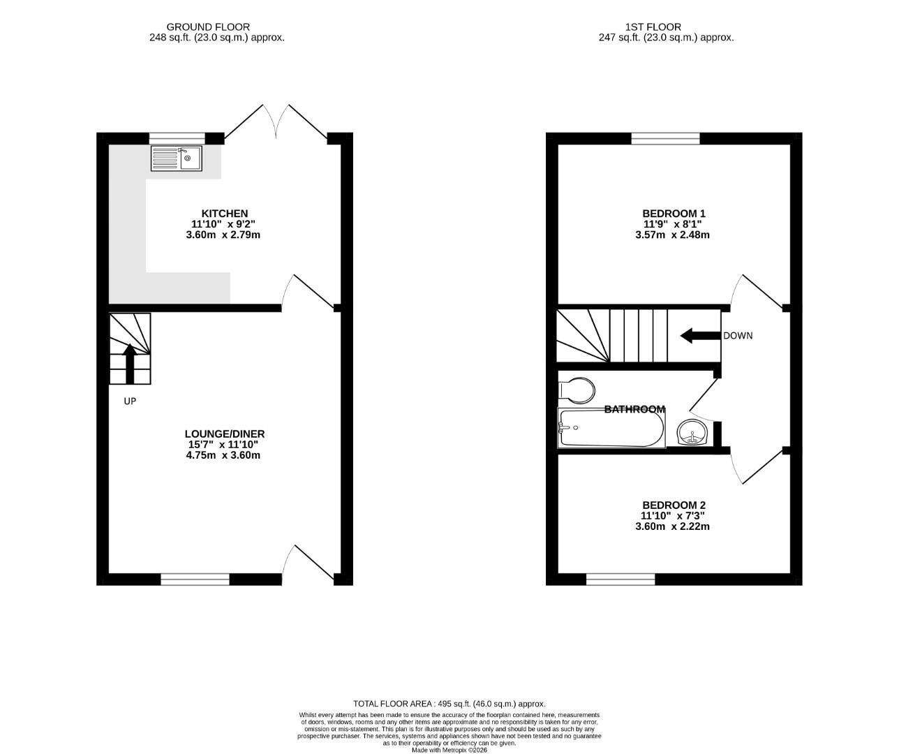 Floorplan for Cranham Close, Abbeymead, Gloucester