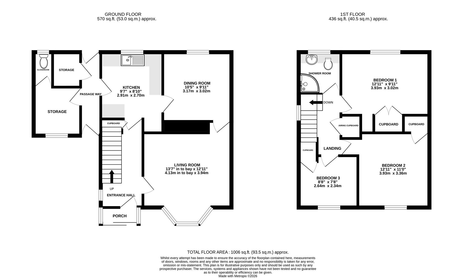 Floorplan for Crescent Road, Stonehouse