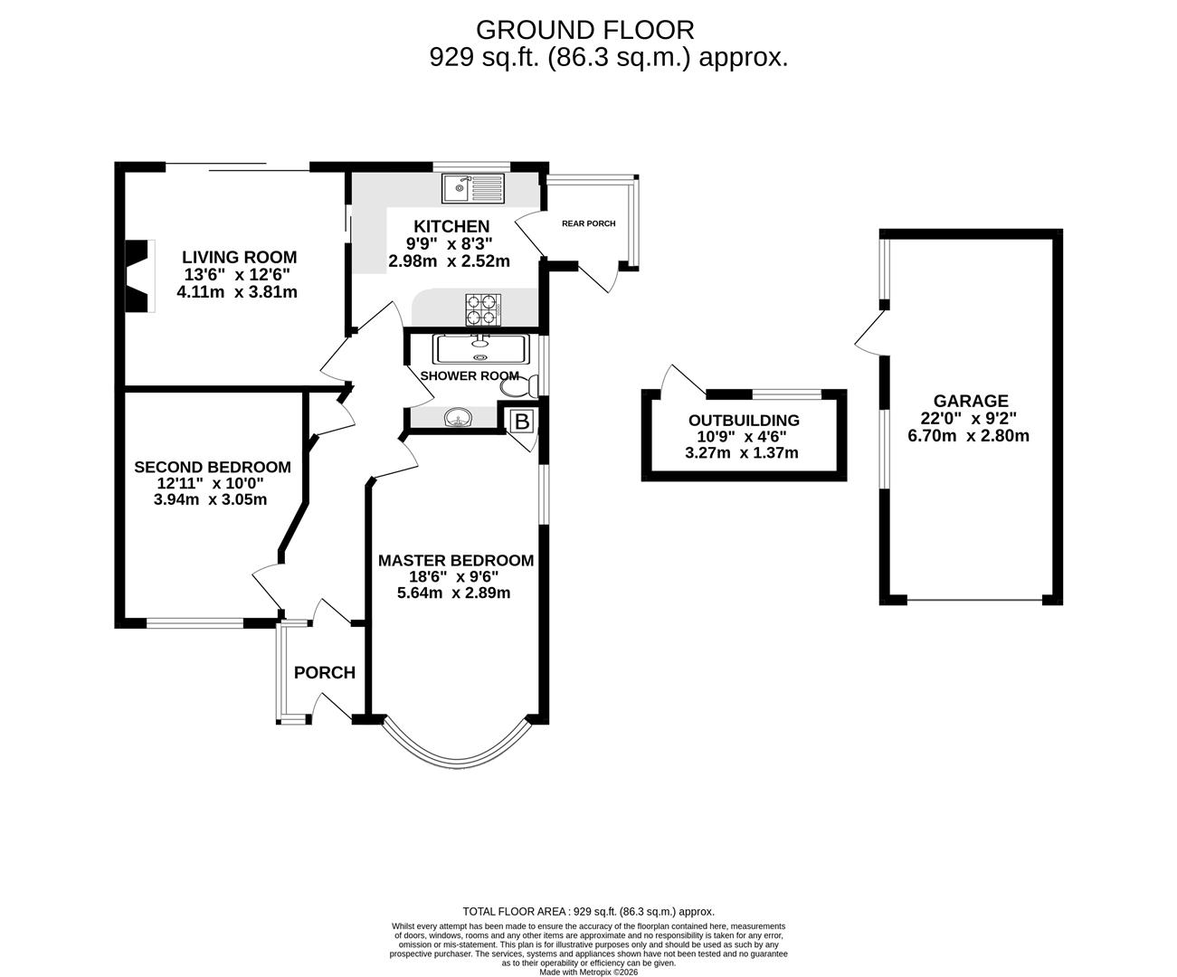 Floorplan for Larkhay Road, Hucclecote, Gloucester