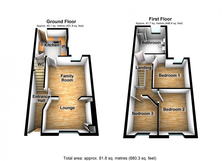 Floorplan for Usk Road, Bargoed, CF81